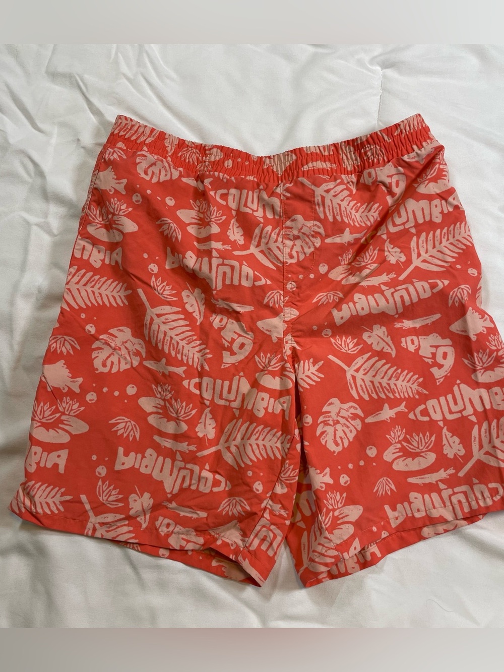 🌴 Columbia PFG Omni-Shade Youth Swim Trunks | Size L (14/16) | Tropical Coral Pr